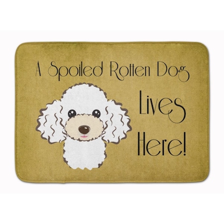 Carolines Treasures White Poodle Spoiled Dog Lives Here Machine Washable Memory Foam Mat BB1505RUG